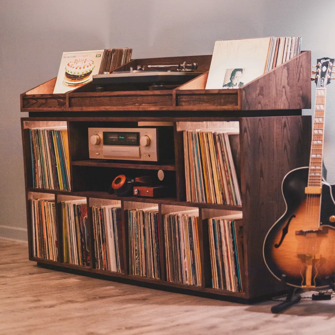 Meuble Hifi pour platine et disques vinyles